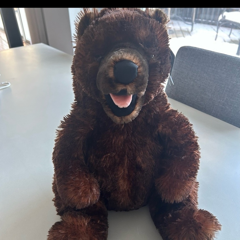 Disney Park Plush Brown Bear Hand. Puppet Stuffy  Toy
